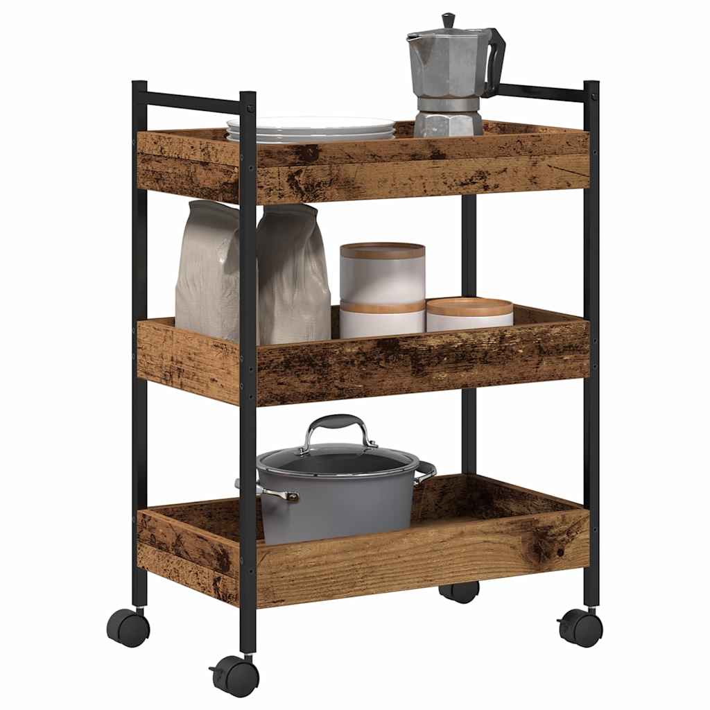 vidaXL Kitchen Trolley Old wood 50 x 30 x 70 cm Engineered Wood