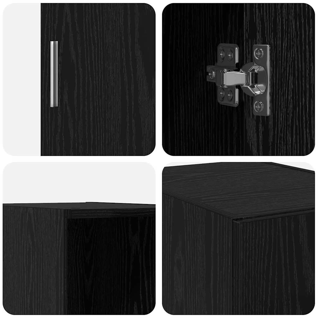 vidaXL Wall-Mounted Cabinet Wall-mounted Black Oak 30 x 42.5 x 39.5 cm