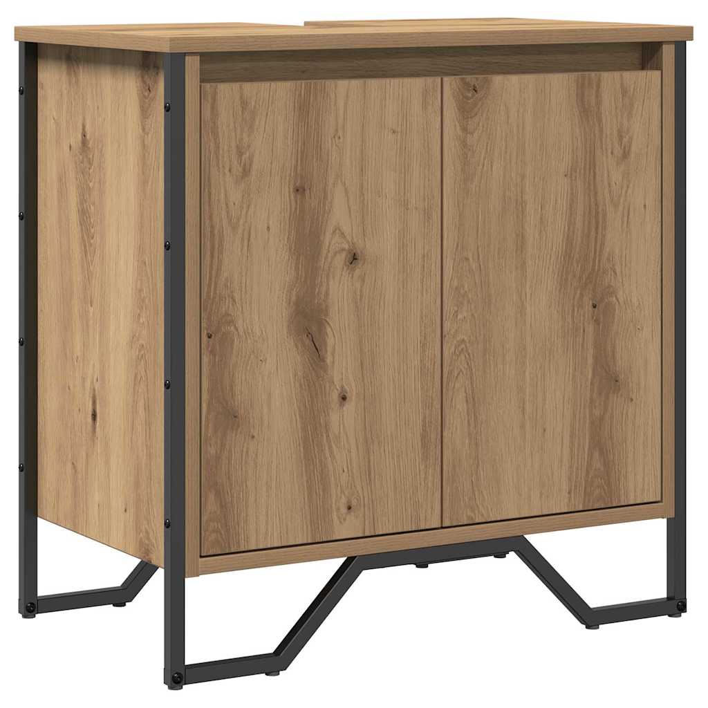vidaXL Bathroom Sink Cabinet with Storage Artisan Oak 60 x 35 x 60 cm