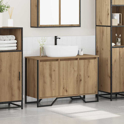 vidaXL Bathroom Sink Cabinet with Storage Artisan Oak 91 x 35 x 60 cm