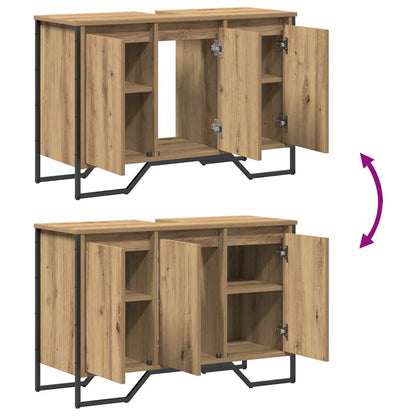 vidaXL Bathroom Sink Cabinet with Storage Artisan Oak 91 x 35 x 60 cm
