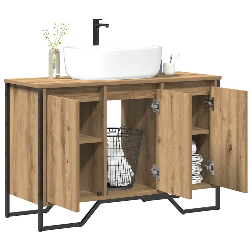 vidaXL Bathroom Sink Cabinet with Storage Artisan Oak 91 x 35 x 60 cm