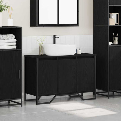 vidaXL Bathroom Sink Cabinet Black Oak 91 x 35 x 60 cm Engineered wood