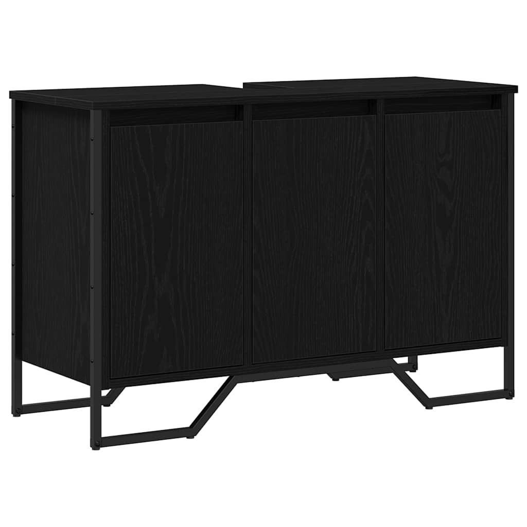 vidaXL Bathroom Sink Cabinet Black Oak 91 x 35 x 60 cm Engineered wood