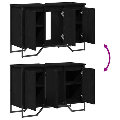vidaXL Bathroom Sink Cabinet Black Oak 91 x 35 x 60 cm Engineered wood