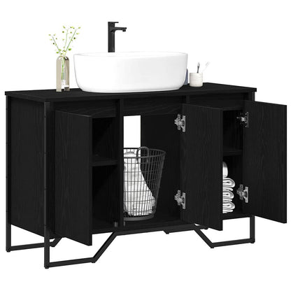 vidaXL Bathroom Sink Cabinet Black Oak 91 x 35 x 60 cm Engineered wood