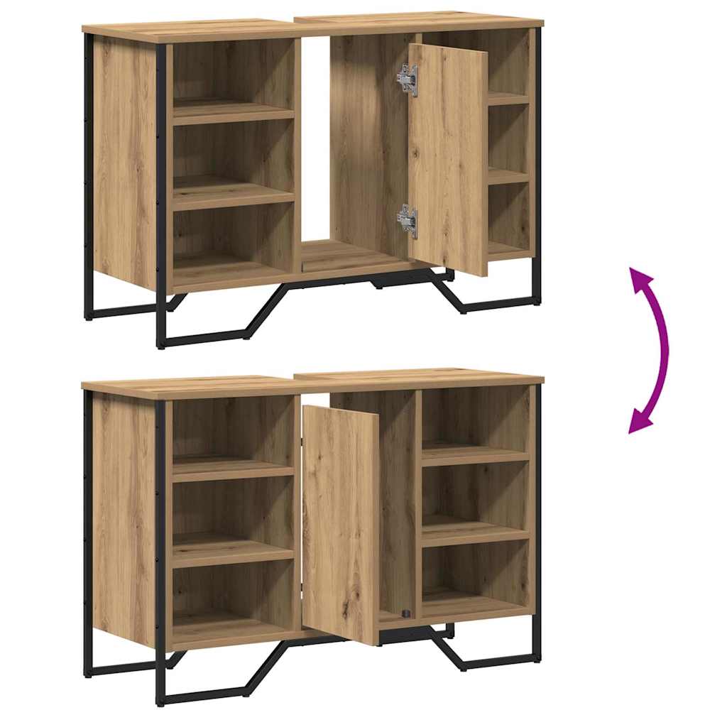 vidaXL Bathroom Sink Cabinet with Shelf Artisan Oak 91 x 35 x 60 cm