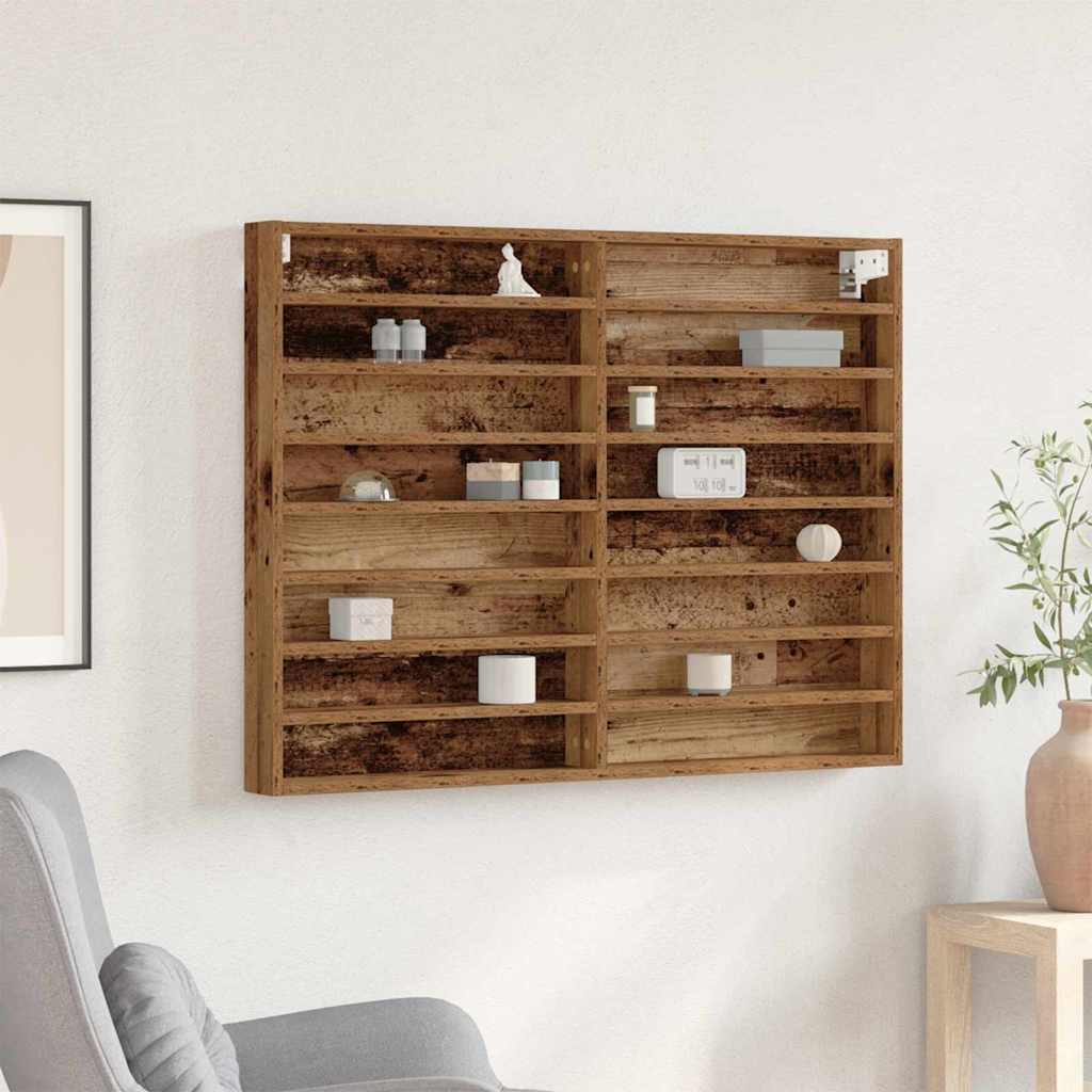 vidaXL Display Cabinet Old Wood 100 x 8.5 x 75 cm Engineered Wood