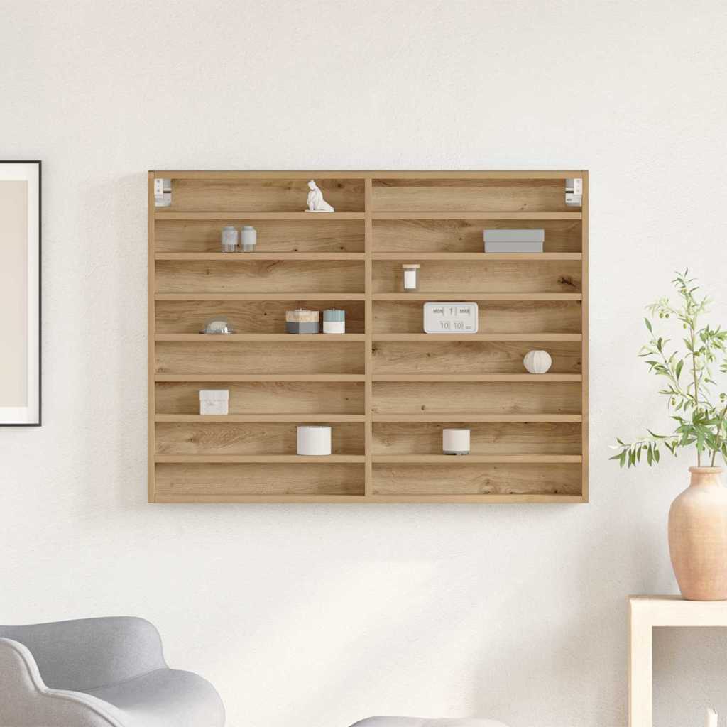 vidaXL Display Cabinet Wall-Mounted Artisan Oak 100 x 8.5 x 75 cm