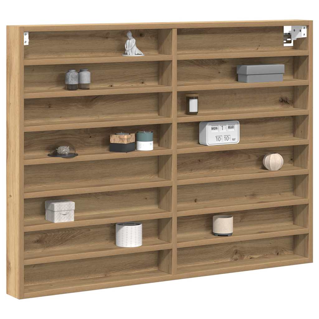 vidaXL Display Cabinet Wall-Mounted Artisan Oak 100 x 8.5 x 75 cm