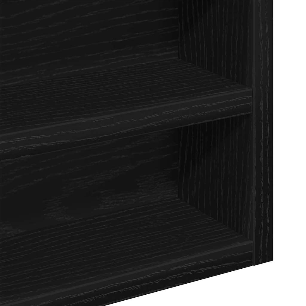 vidaXL Display Cabinet Black Oak 100 x 8.5 x 75 cm Engineered Wood