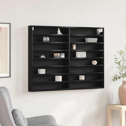 vidaXL Display Cabinet Black Oak 100 x 8.5 x 75 cm Engineered Wood