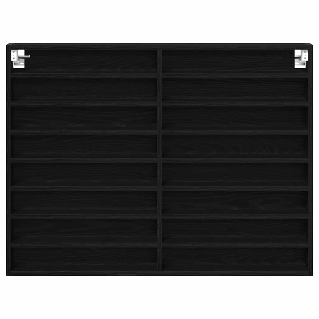 vidaXL Display Cabinet Black Oak 100 x 8.5 x 75 cm Engineered Wood