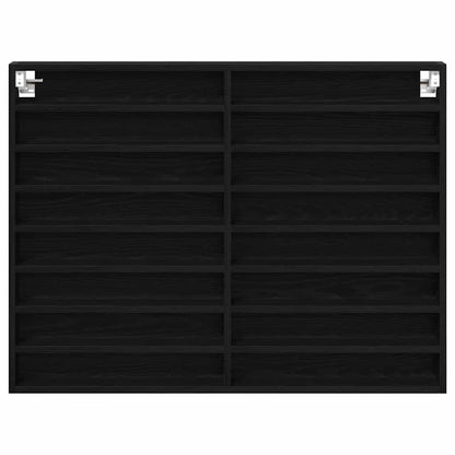 vidaXL Display Cabinet Black Oak 100 x 8.5 x 75 cm Engineered Wood
