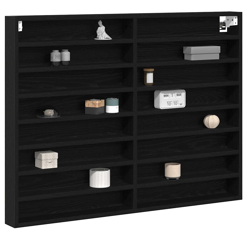 vidaXL Display Cabinet Black Oak 100 x 8.5 x 75 cm Engineered Wood