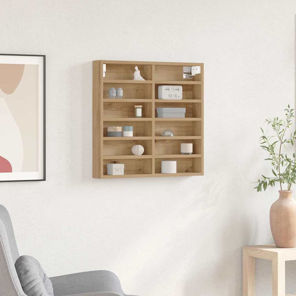 vidaXL Display Cabinet Artisan Oak 60 x 8.5 x 58 cm Engineered Wood