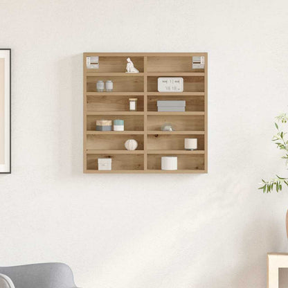 vidaXL Display Cabinet Wall-Mounted Artisan Oak 60 x 8.5 x 58 cm