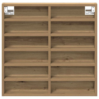 vidaXL Display Cabinet Wall-Mounted Artisan Oak 60 x 8.5 x 58 cm