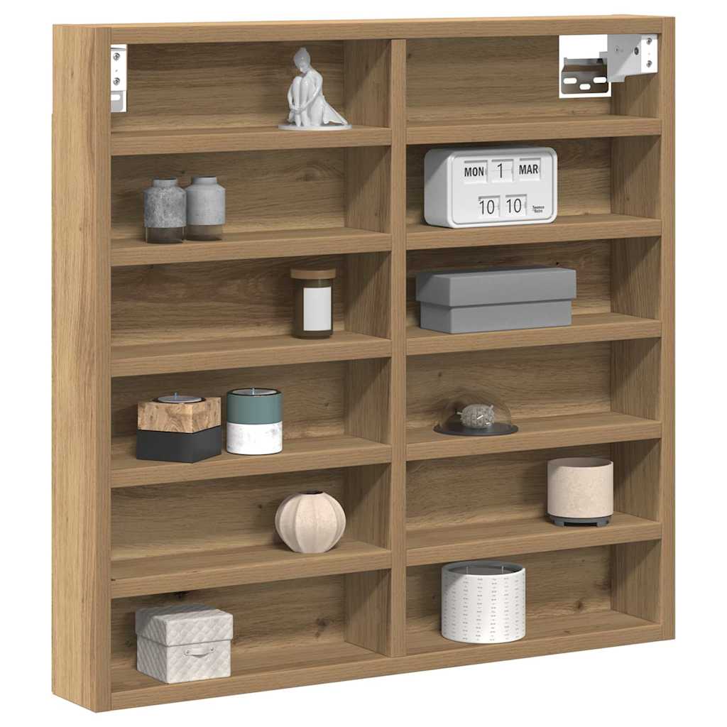 vidaXL Display Cabinet Wall-Mounted Artisan Oak 60 x 8.5 x 58 cm