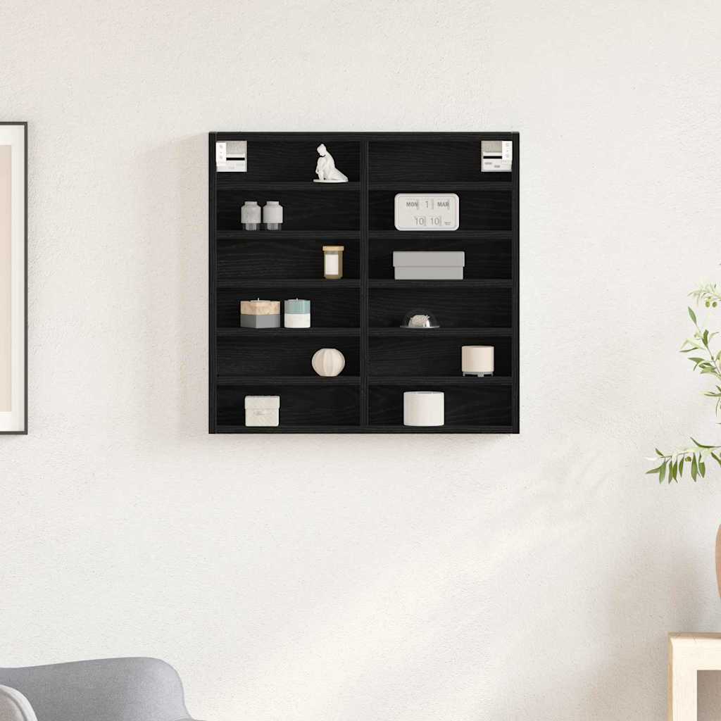 vidaXL Display Cabinet Black Oak 60 x 8.5 x 58 cm Engineered Wood