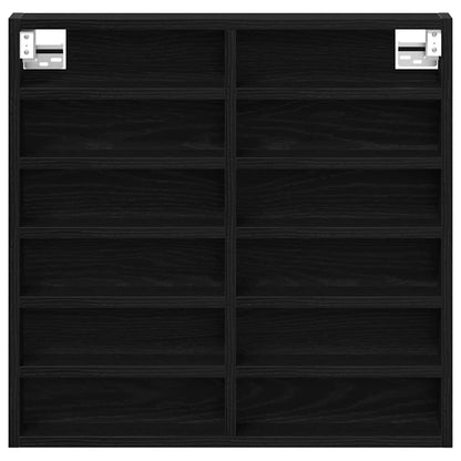 vidaXL Display Cabinet Black Oak 60 x 8.5 x 58 cm Engineered Wood