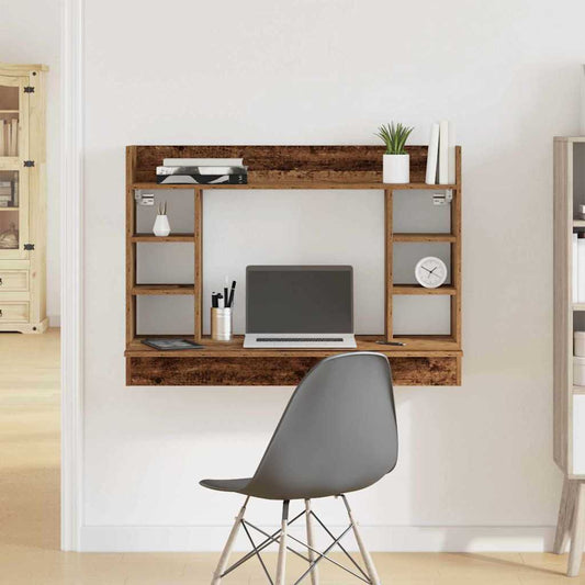 vidaXL Wall-Mounted Desk Old wood Engineered wood 105 x 48 x 75 cm