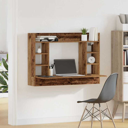 vidaXL Wall-Mounted Desk Old wood Engineered wood 105 x 48 x 75 cm