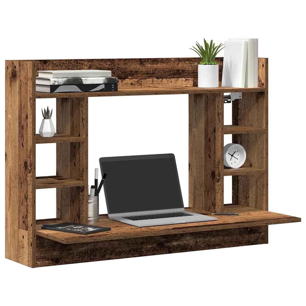 vidaXL Wall-Mounted Desk Old wood Engineered wood 105 x 48 x 75 cm