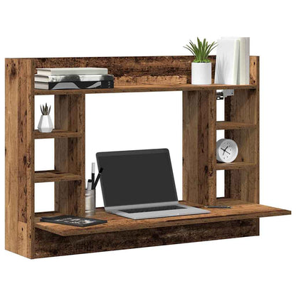 vidaXL Wall-Mounted Desk Old wood Engineered wood 105 x 48 x 75 cm