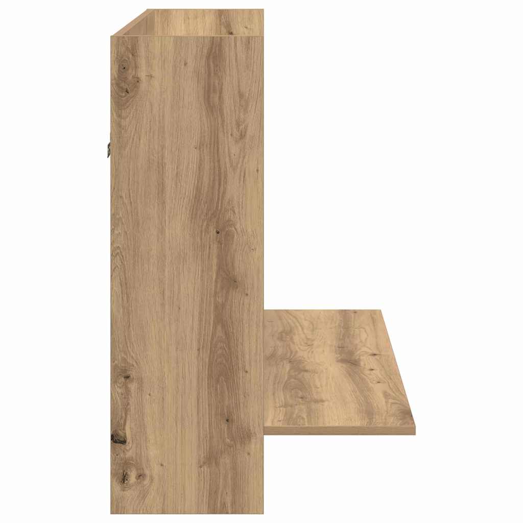 vidaXL Wall-Mounted Desk Artisan oak Engineered wood 105 x 48 x 75 cm