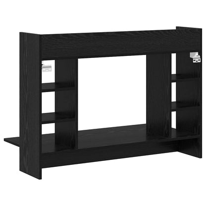 vidaXL Wall-Mounted Desk Black oak Engineered wood 105 x 48 x 75 cm