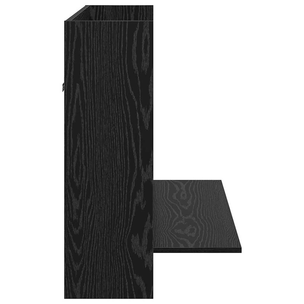 vidaXL Wall-Mounted Desk Black oak Engineered wood 105 x 48 x 75 cm
