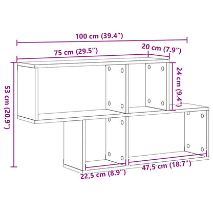 vidaXL Wall Shelf with Shelf Wall-mounted Brown Engineered Wood