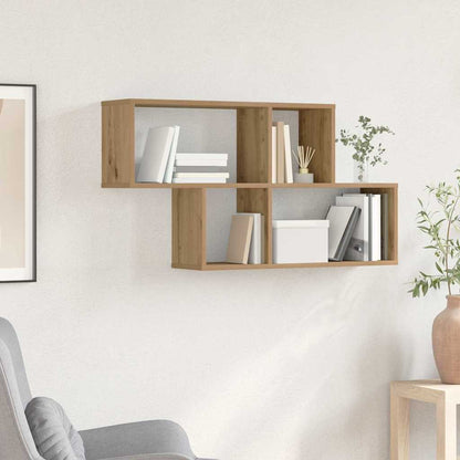 vidaXL Wall Shelf Wall-Mounted Brown Engineered Wood