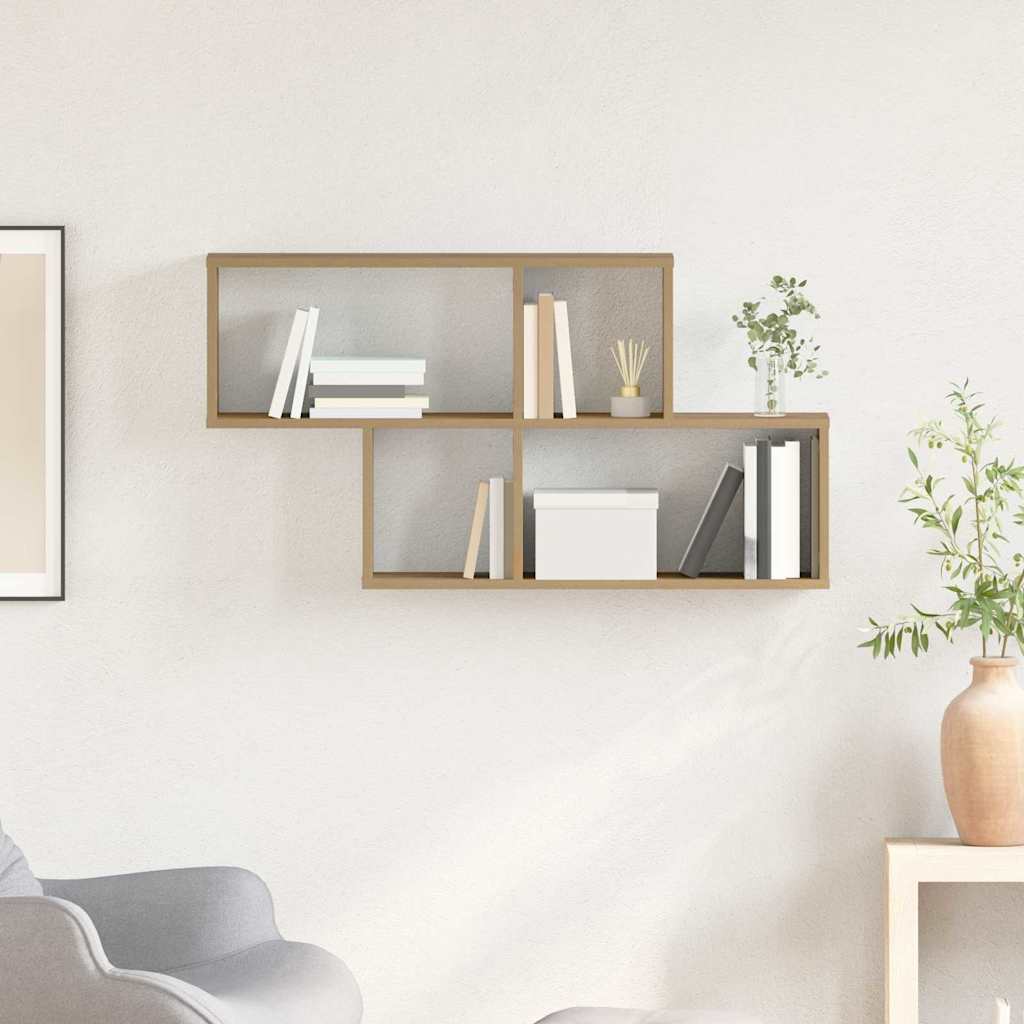 vidaXL Wall Shelf Wall-Mounted Brown Engineered Wood