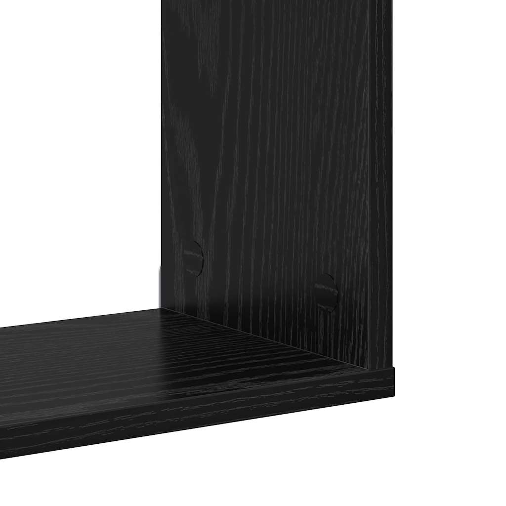 vidaXL Wall Shelf with Shelf Wall-mounted Black Engineered Wood