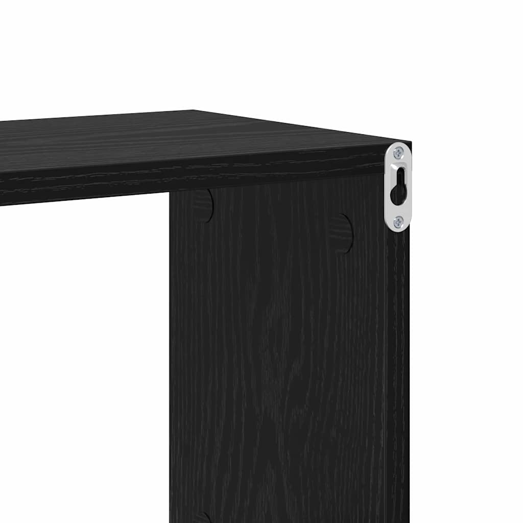 vidaXL Wall Shelf with Shelf Wall-mounted Black Engineered Wood