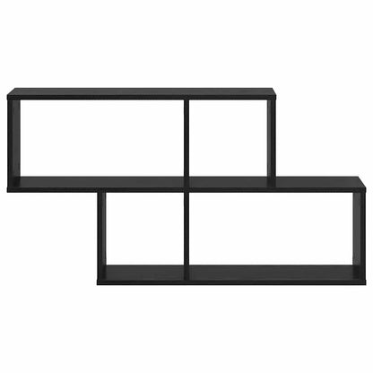 vidaXL Wall Shelf with Shelf Wall-mounted Black Engineered Wood