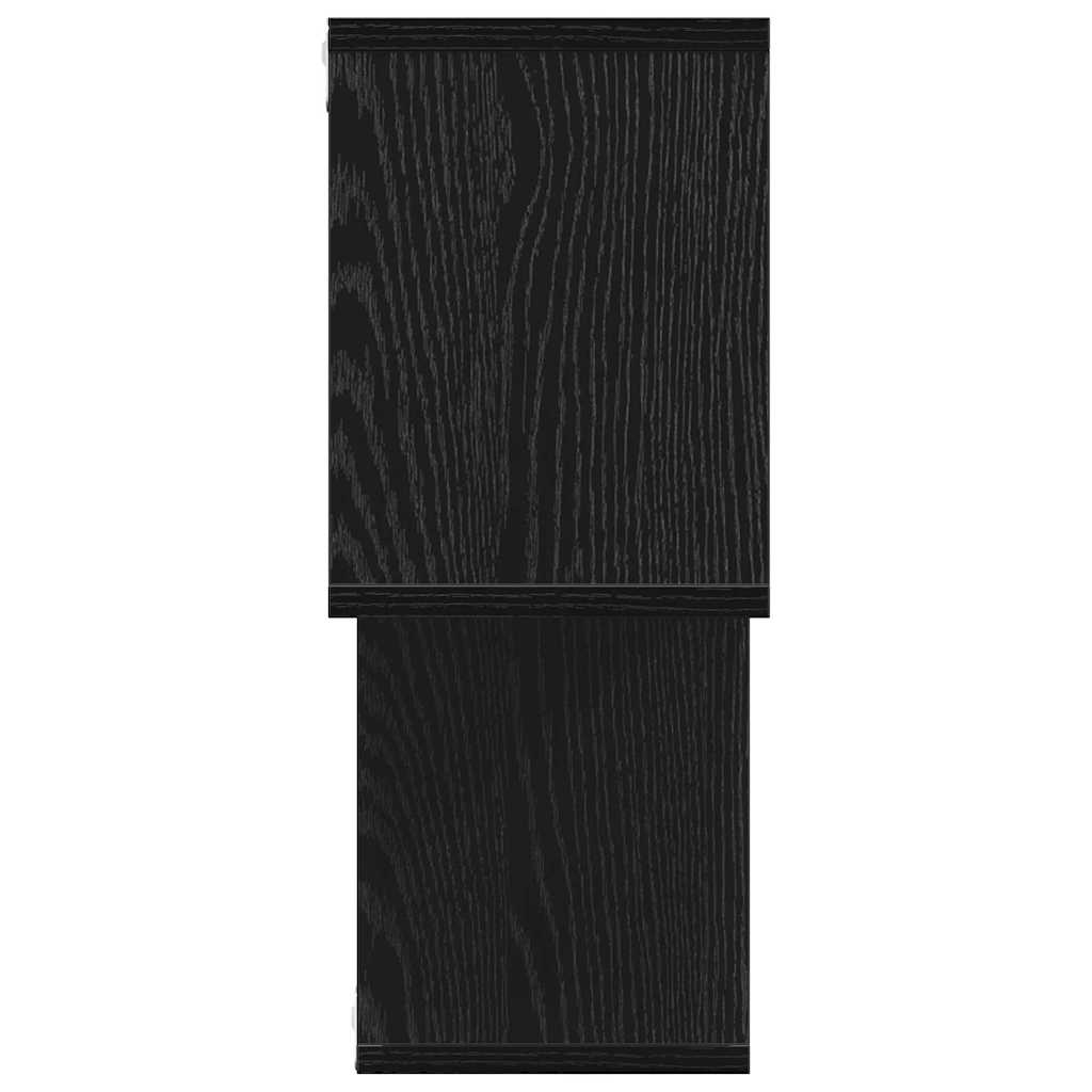 vidaXL Wall Shelf with Shelf Wall-mounted Black Engineered Wood
