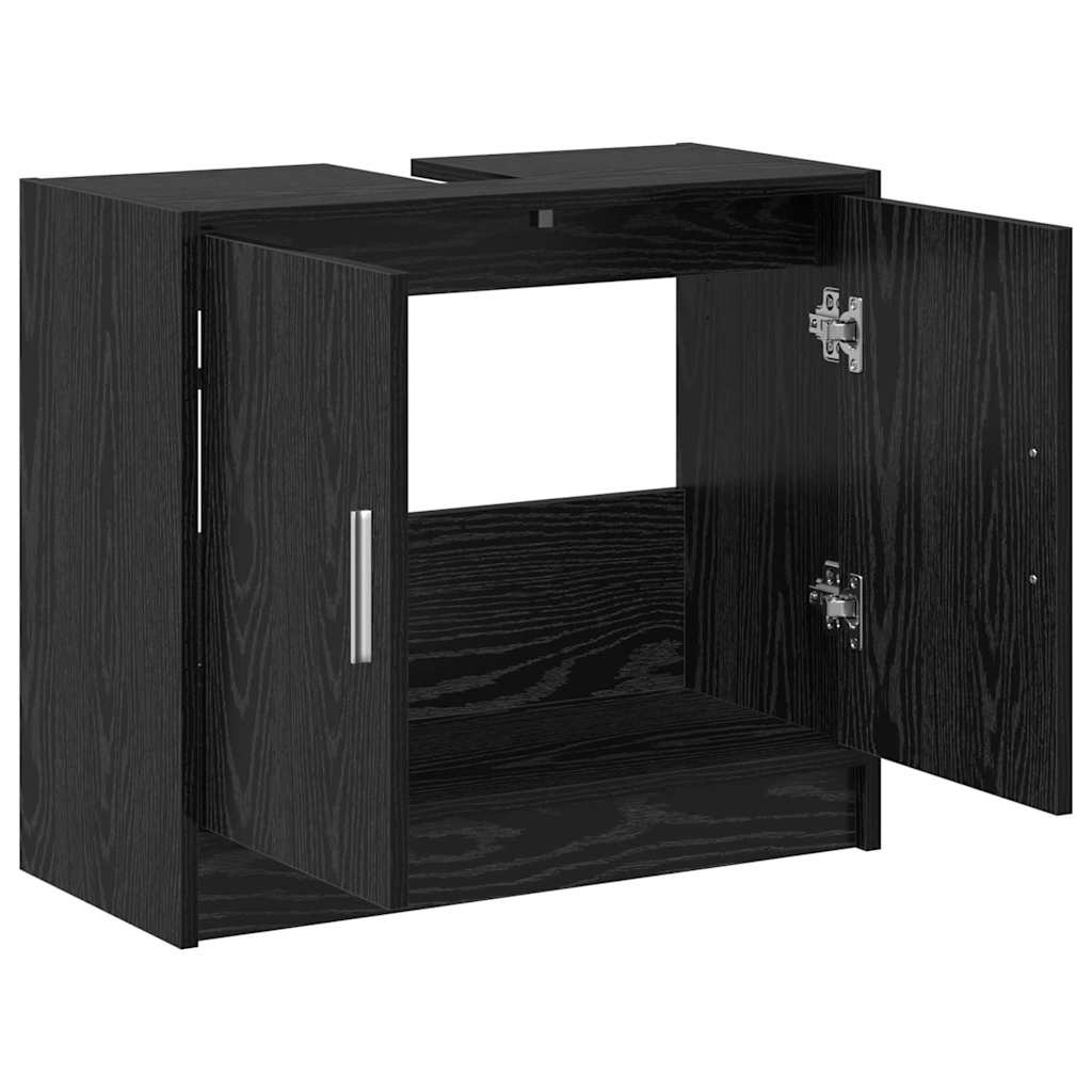 vidaXL Bathroom Cabinet Black Oak 63 x 29 x 55 cm Engineered wood