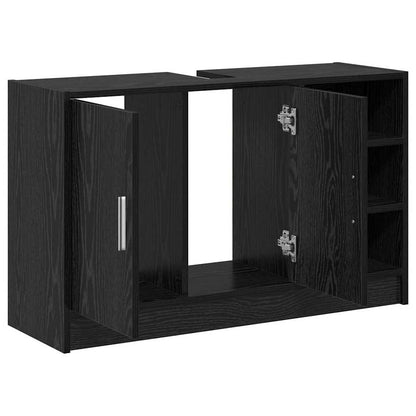vidaXL Bathroom Cabinet Black Oak 90 x 29 x 55 cm Engineered wood