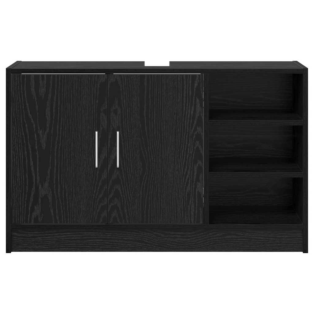 vidaXL Bathroom Cabinet Black Oak 90 x 29 x 55 cm Engineered wood