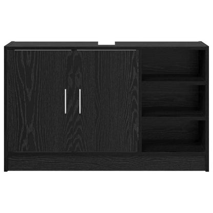 vidaXL Bathroom Cabinet Black Oak 90 x 29 x 55 cm Engineered wood
