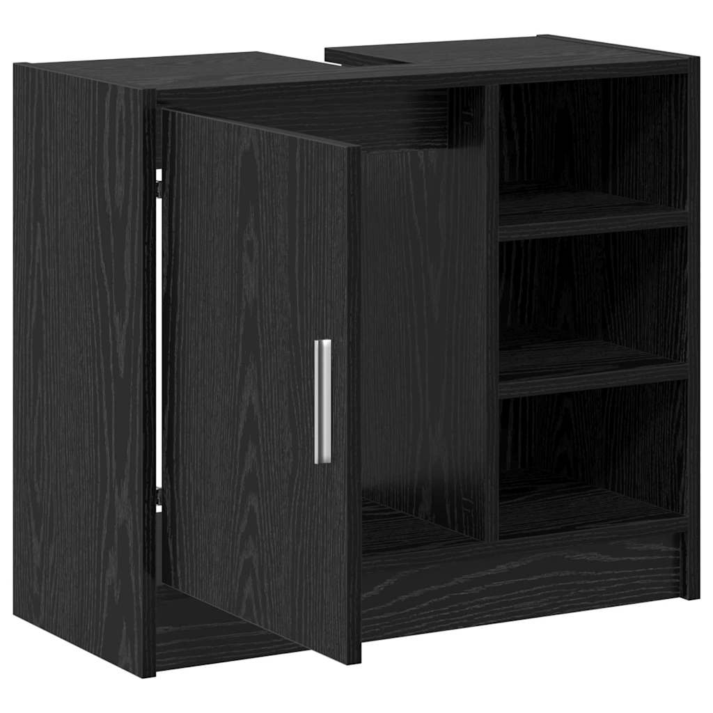vidaXL Bathroom Cabinet Black Oak 63 x 29 x 55 cm Engineered wood