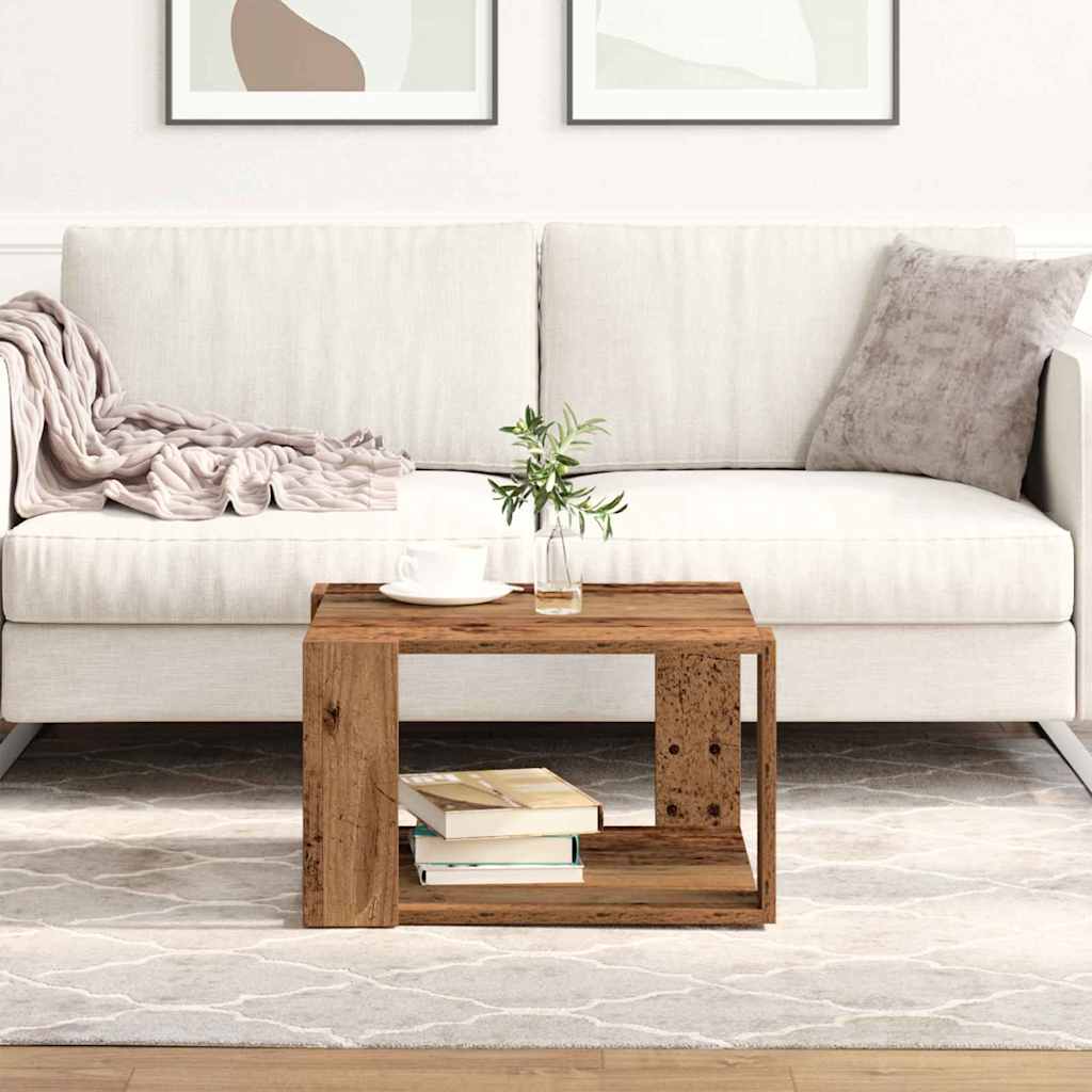 vidaXL Coffee Table Old Wood 51.5 x 51.5 x 30 cm Engineered Wood