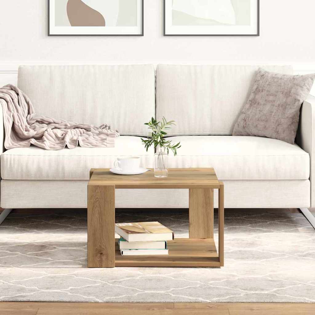 vidaXL Coffee Table Artisan Oak 51.5 x 51.5 x 30 cm Engineered Wood