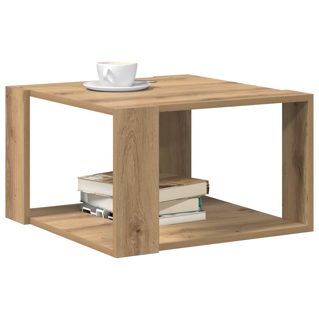 vidaXL Coffee Table Artisan Oak 51.5 x 51.5 x 30 cm Engineered Wood