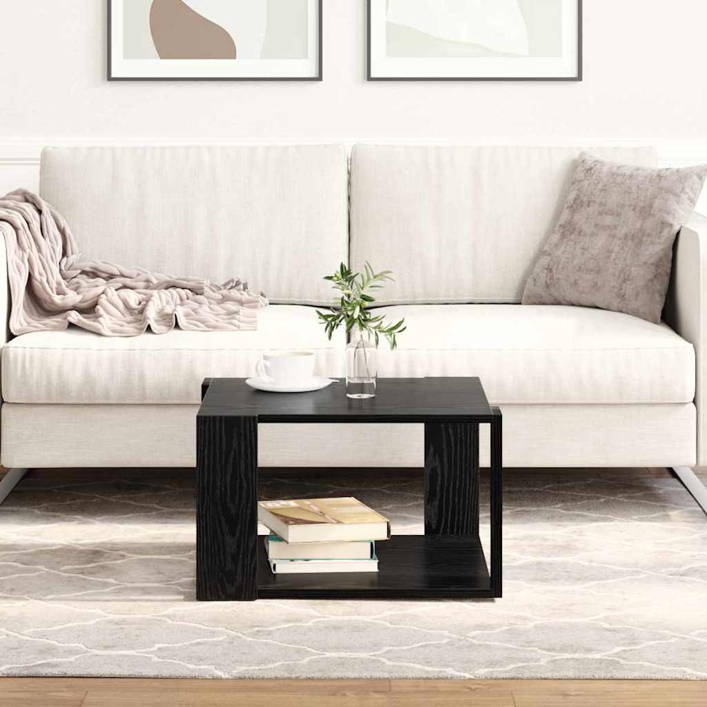 vidaXL Coffee Table Black Oak 51.5 x 51.5 x 30 cm Engineered Wood