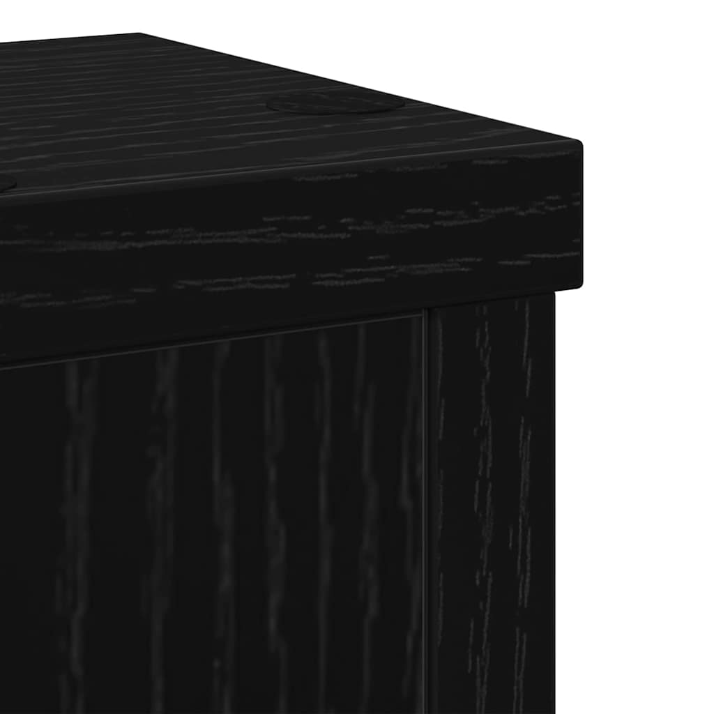 vidaXL Plant Stand 2 pcs Black Oak 10 x 10 x 18 cm Engineered Wood