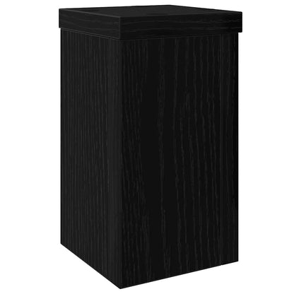 vidaXL Plant Stand 2 pcs Black Oak 10 x 10 x 18 cm Engineered Wood